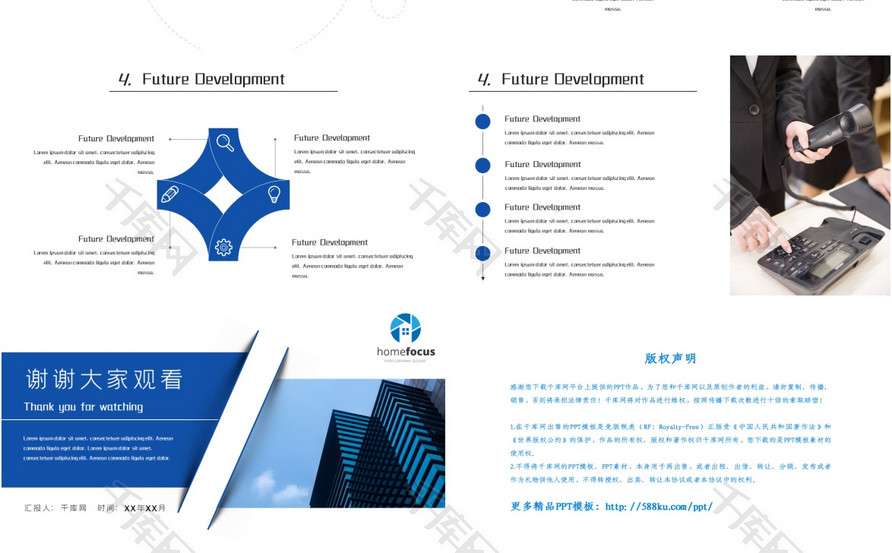 蓝色商务企业年度报告PPT模板