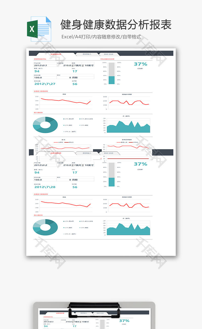 健身健康数据分析报表