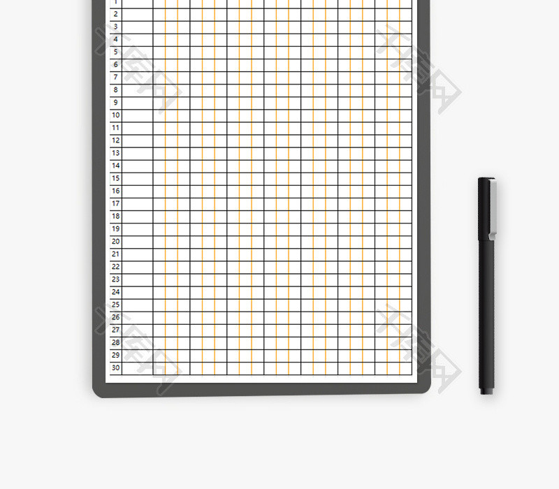学校 班级考勤表 Excel模板