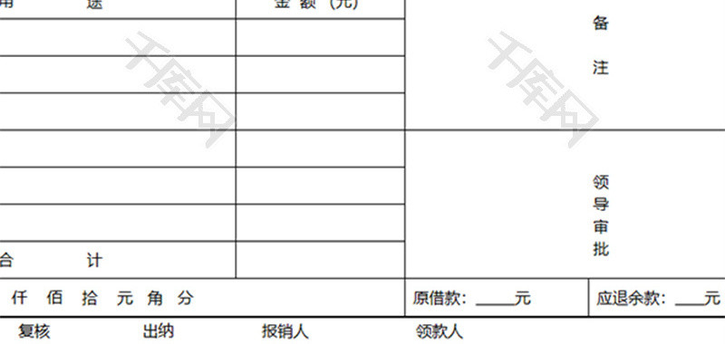 财务费用报销单excel模板