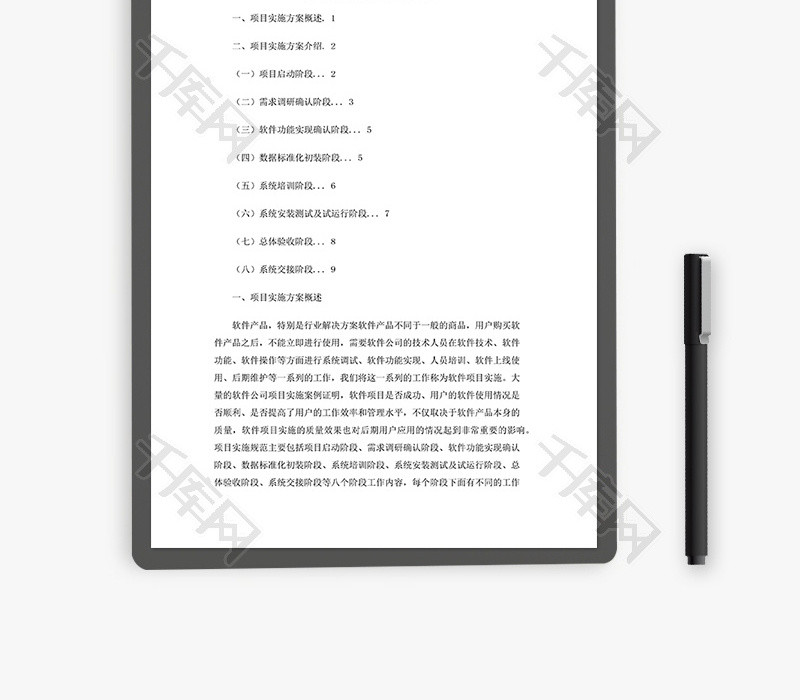 软件项目实施方案word文档