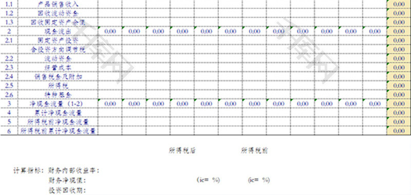 财务现金流量表excel模板
