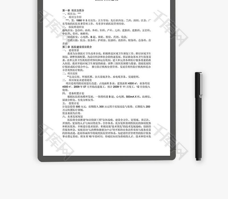 医院项目建设word文档