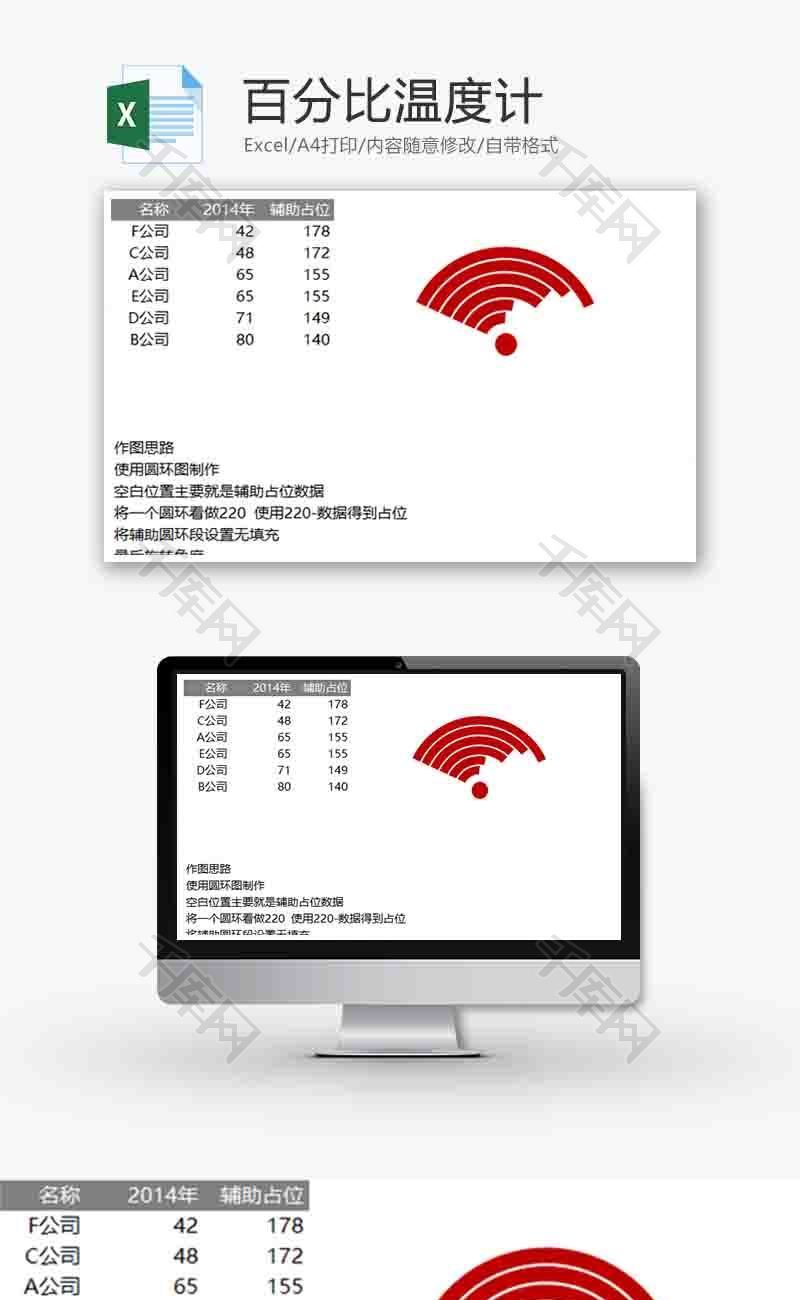 企业办公通用WIFI信息图excel模板