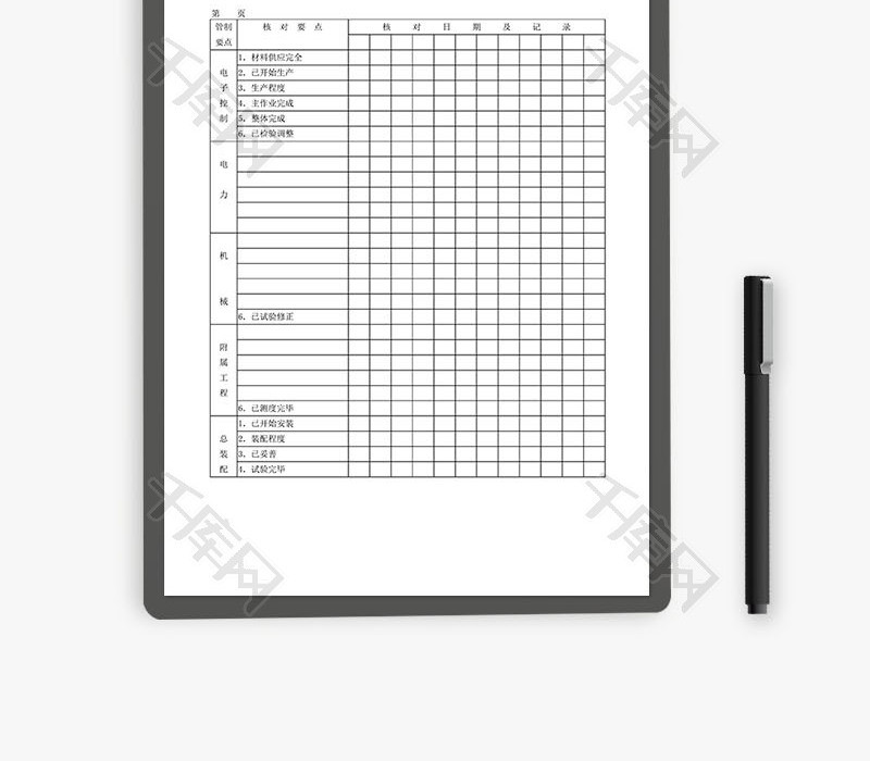 生产管理安排核对表Word文档