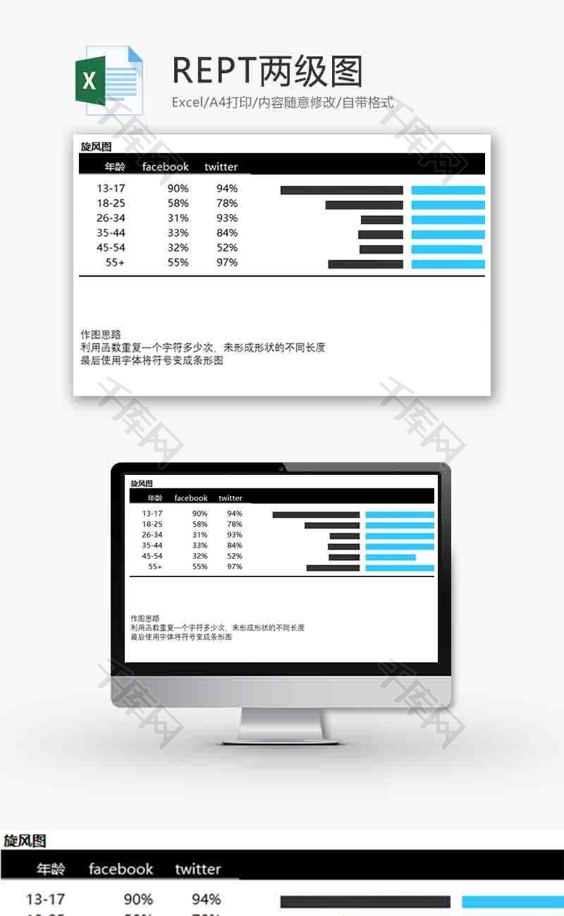 企业办公通用两级图excel模板