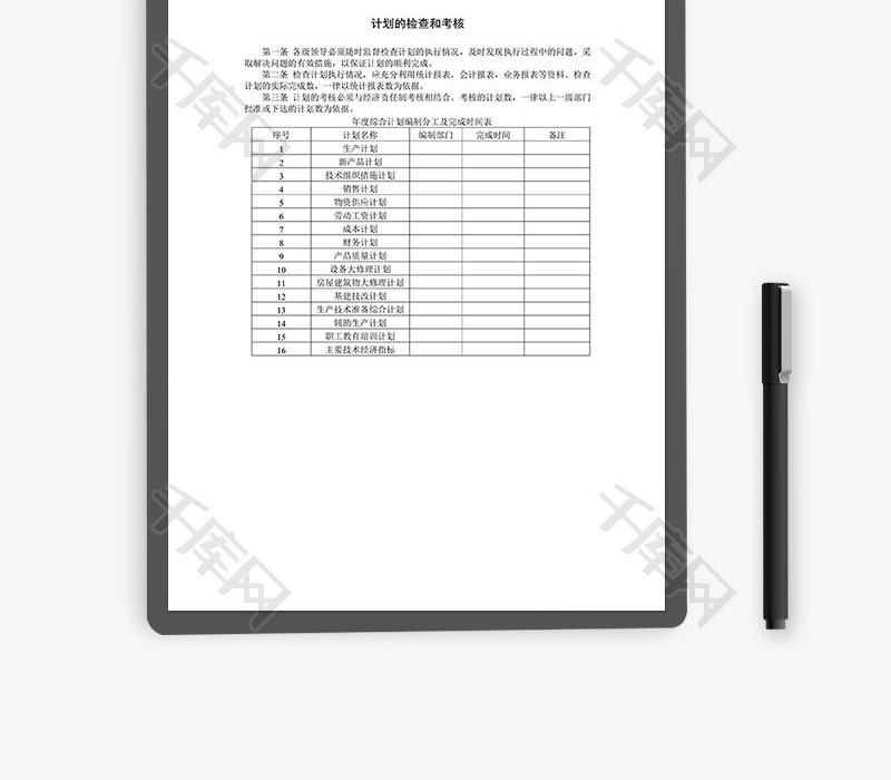 计划的检查和考核Word文档