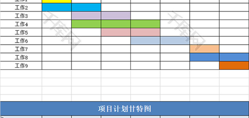 项目计划甘特图Excel模板