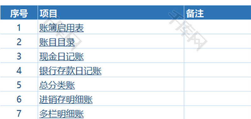 财务凭证经管账簿汇总表Excel模板