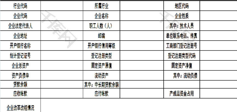 技术改造项目企业基本情况表EXCEL模板