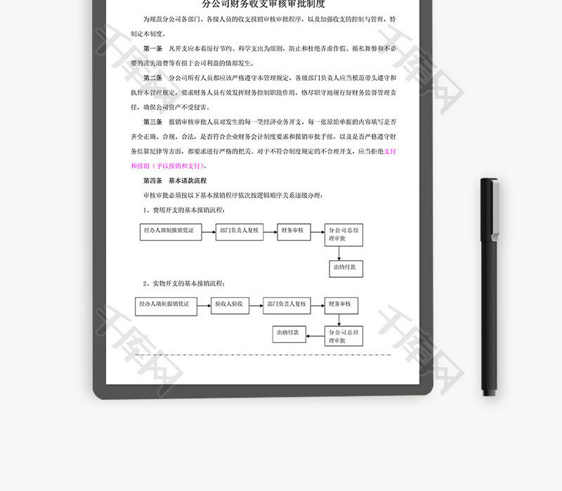 分公司报销制度Word文档