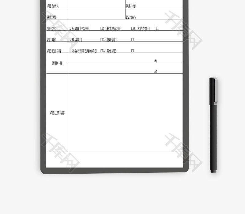 项目支出预算申报说明书EXCEL模板