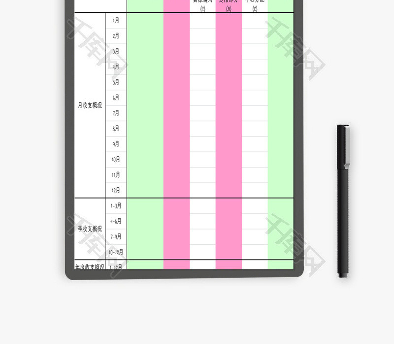 收支概况表EXCEL模板