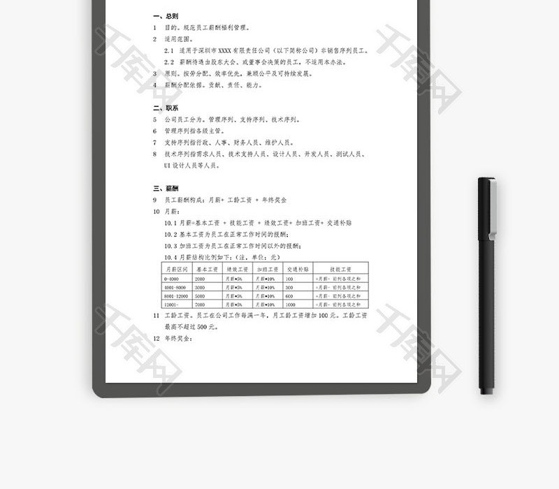 中小IT科技公司薪酬福利管理Word文档