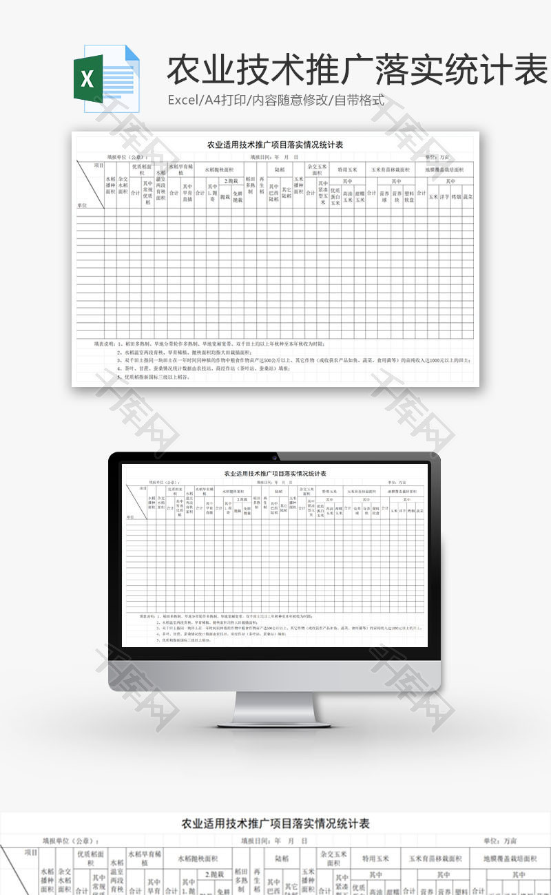 项目落实情况统计表EXCEL模板