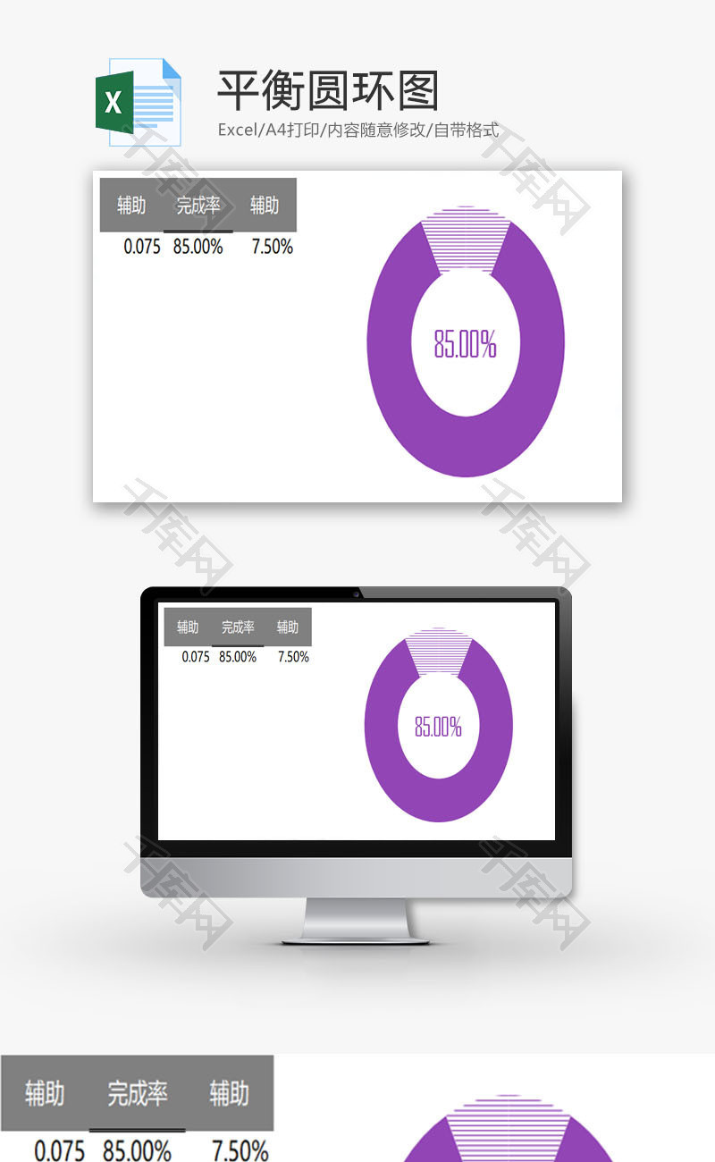 平衡圆环图EXCEL模板
