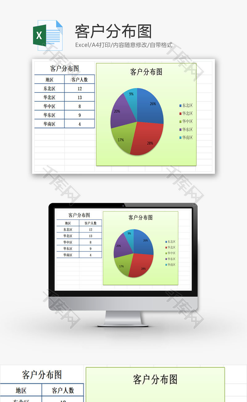 客户分布图XECEL模板