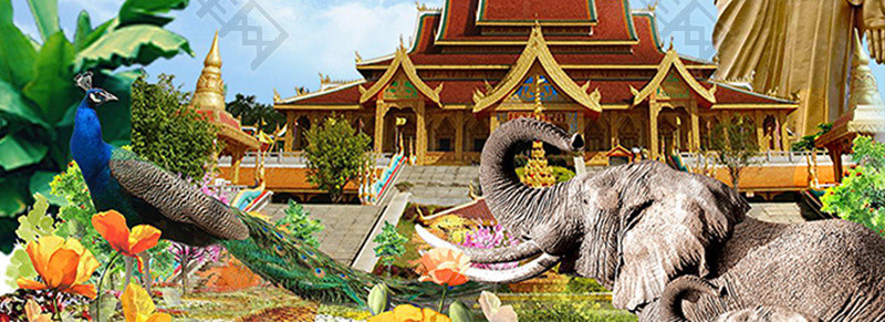 泰国印象旅游海报Word模板