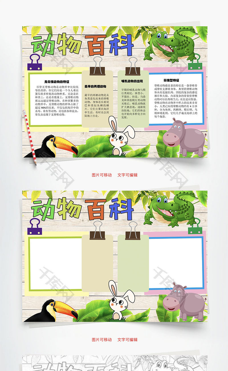 动物百科哺乳动物word手抄报