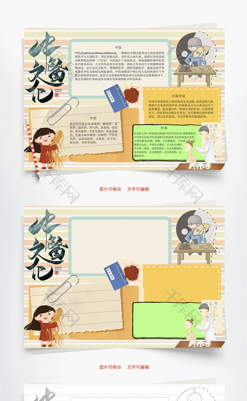 中医文化经脉word手抄报