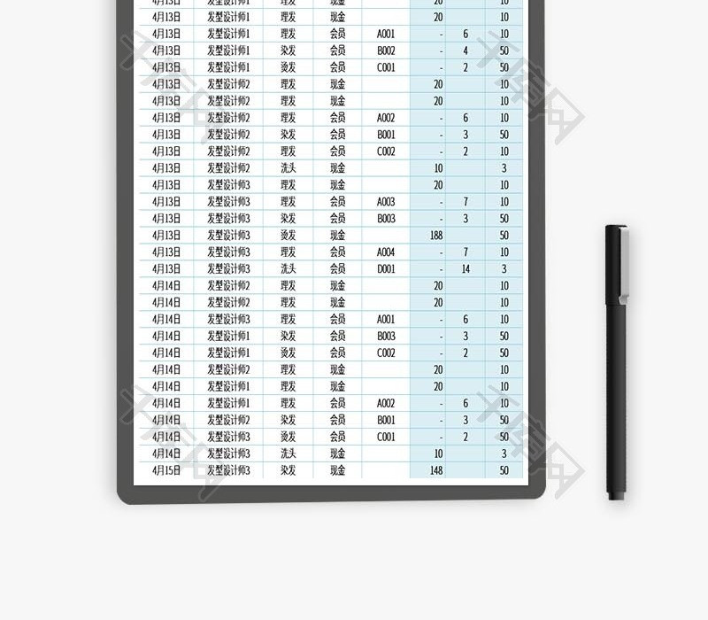 蓝色实用全套会员管理系统Excel模板