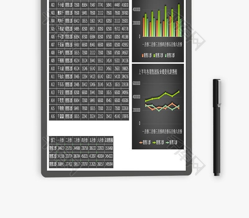 上半年销售业绩分析统计表Excel模板