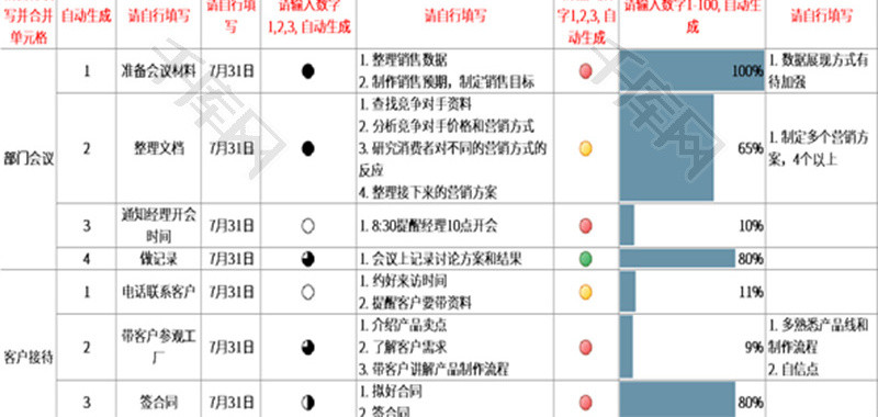 日周个人工作总结计划表Excel模板