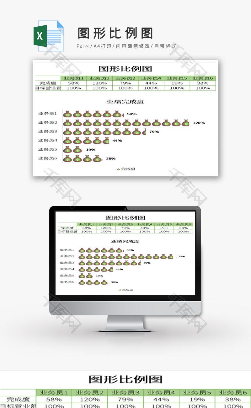 图形比例图Excel模板