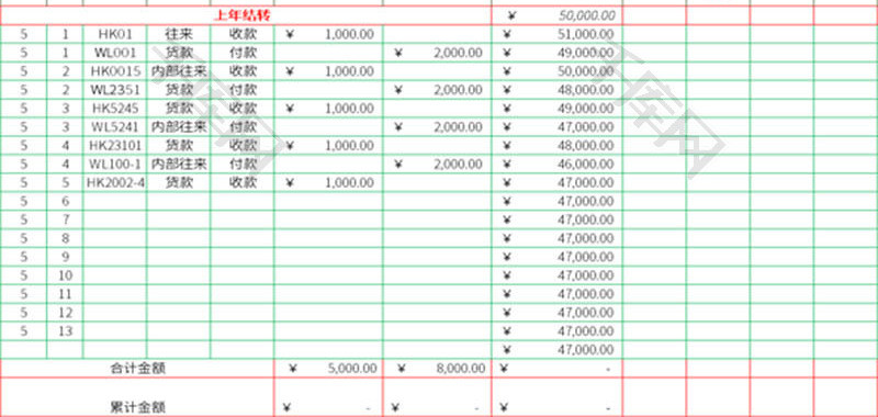 财务记账凭证单据excel模板