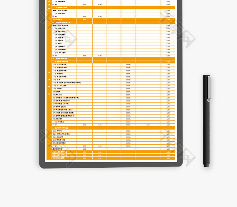 当月财务资金预算表Excel模板