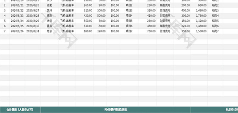 劳务派遣费用结算单Excel模板