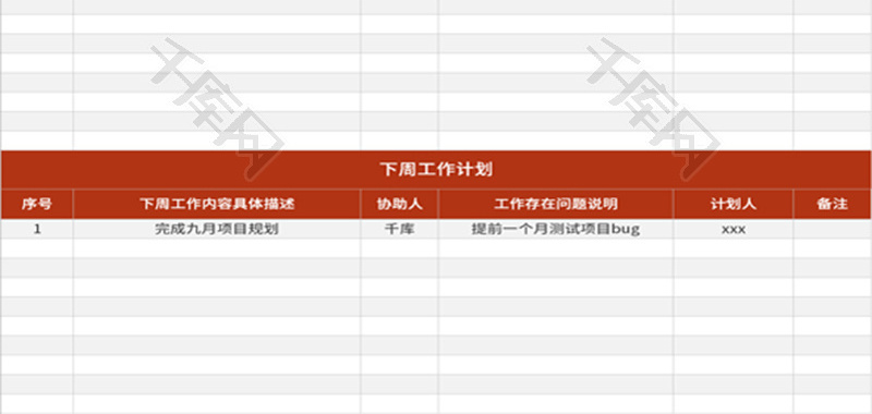 周工作总结与周计划表Excel模板