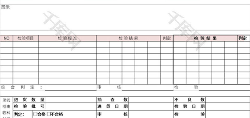 进料检验记录表Excel模板