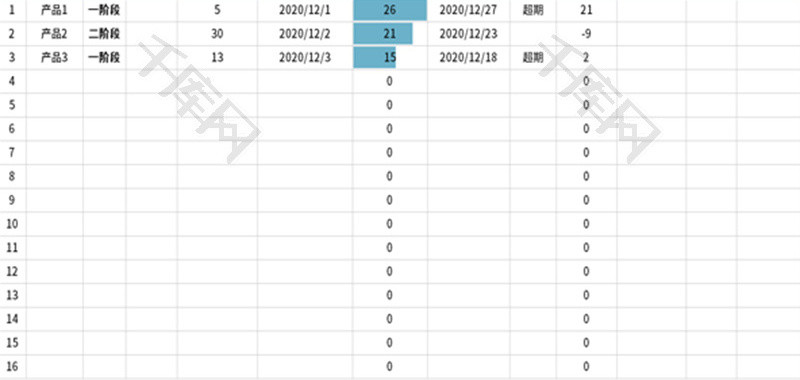 产品生产周期管理单Excel模板