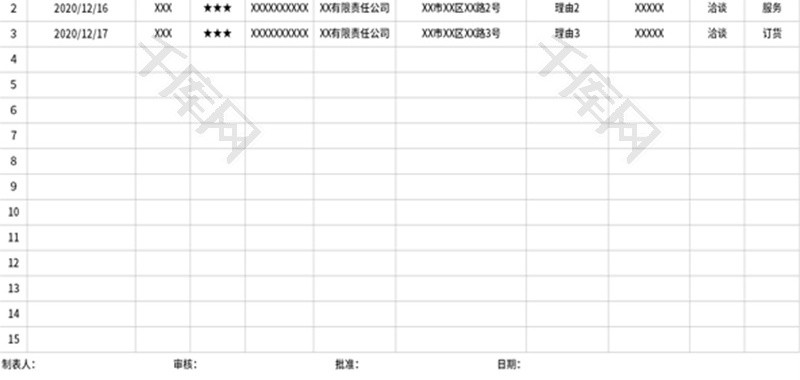 客户拜访计划表Excel模板