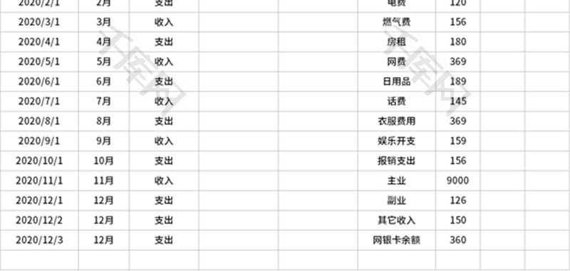 个人收支明细表Excel模板