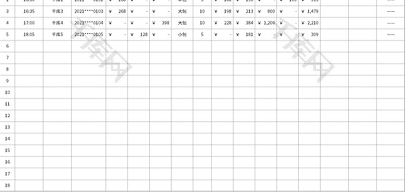 ktv营业销售日报表excel模板