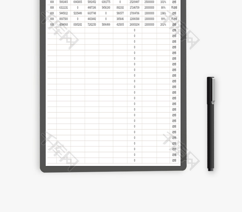 业绩达标情况统计表Excel模板