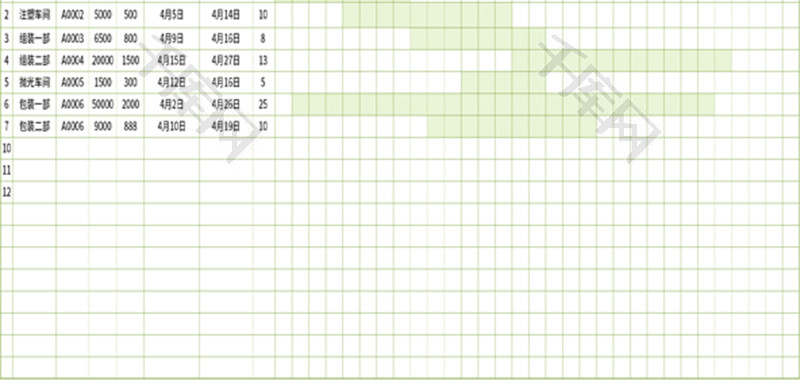 生产计划排程表Excel模板