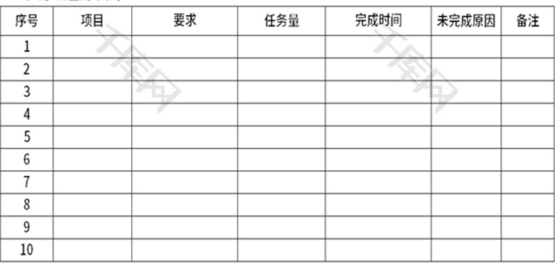 日工作计划表Excel模板