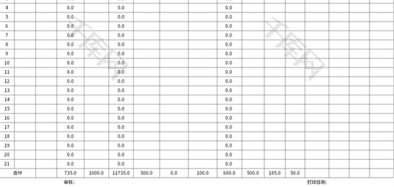 工资明细表Excel模板