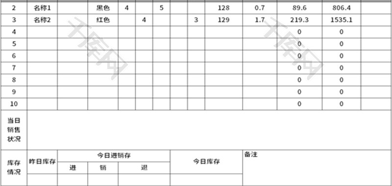 服饰销售日报表Excel模板