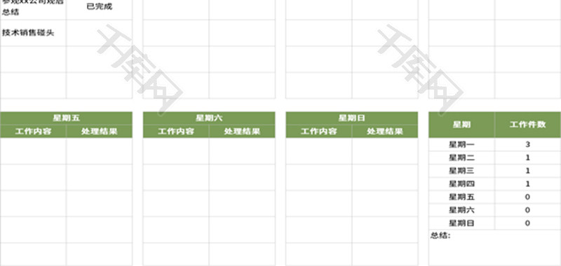 工作计划表Excel模板