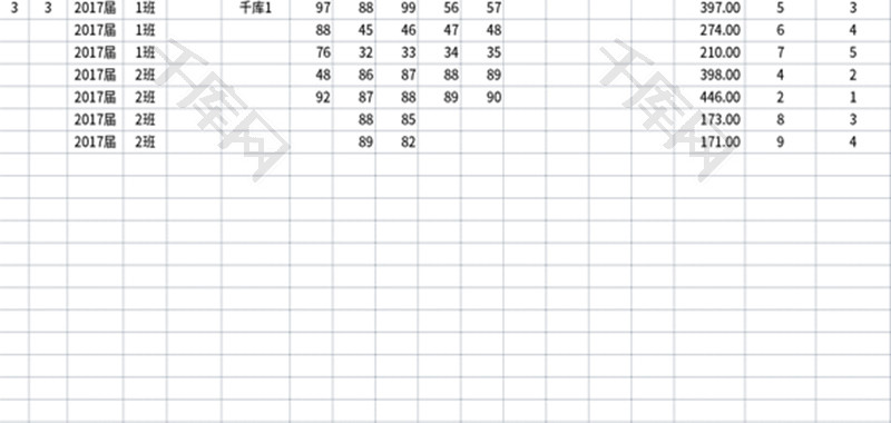 学生考试成绩汇总表Excel模板