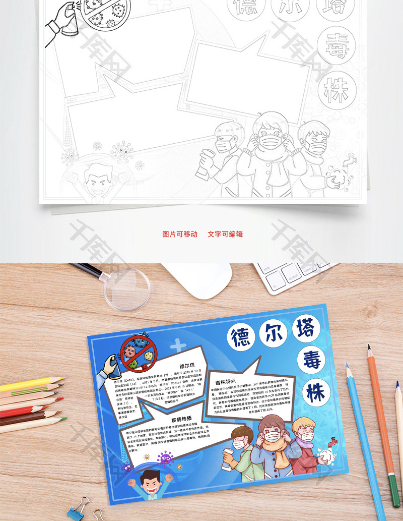 德尔塔病毒疫情word手抄报