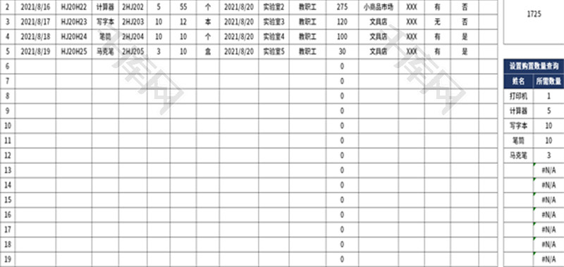 教学设备购置申请表Excel模板