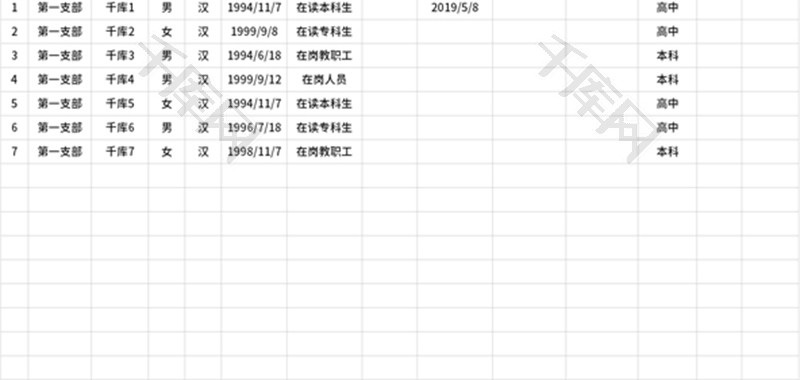 入党积极分子登记表Excel模板