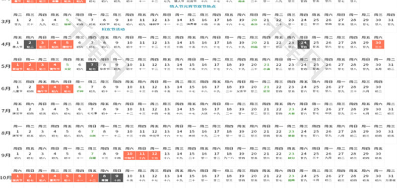 全年日历日程规划表Excel模板