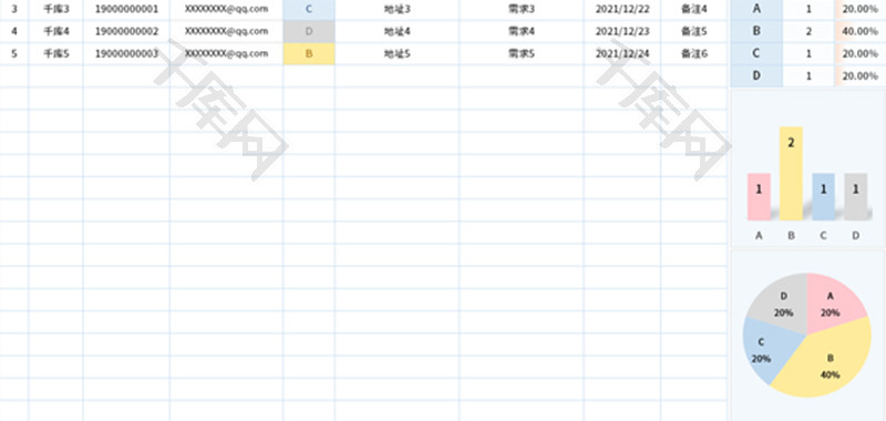 客户管理明细表Excel模板