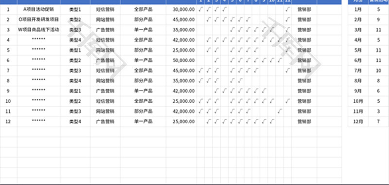 年度营销活动计划表Excel模板